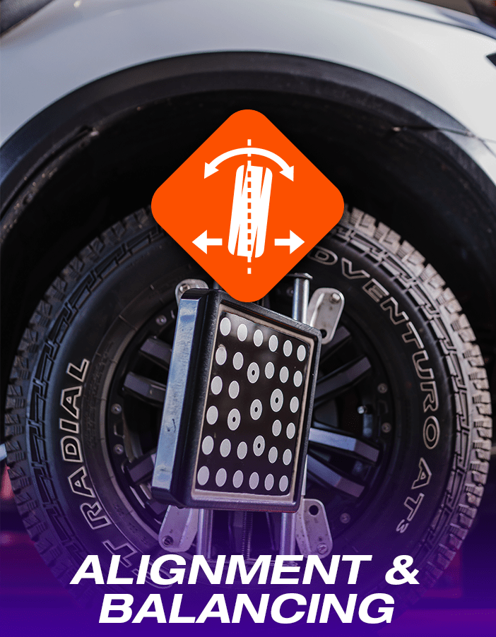 A wheel with an alignment apparatus on it.
