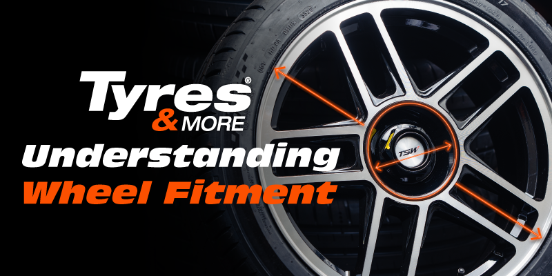 A vehicle wheel with illustrations about fitment parameters