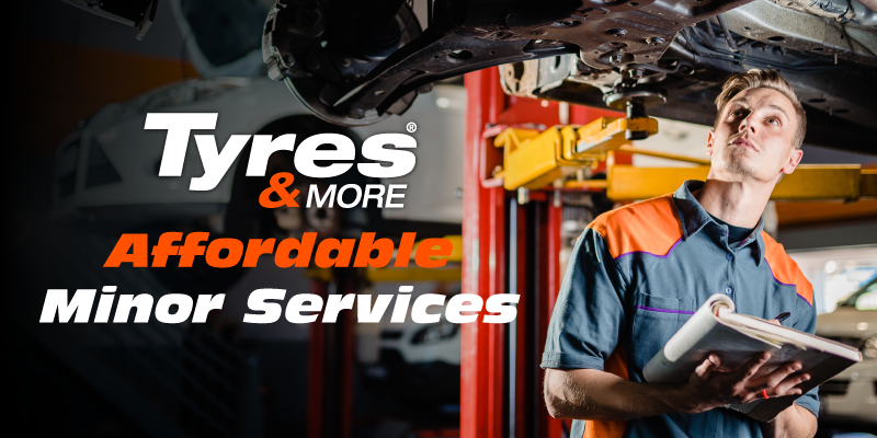 Tyres & More mechanic performing a minor service on a vehicle