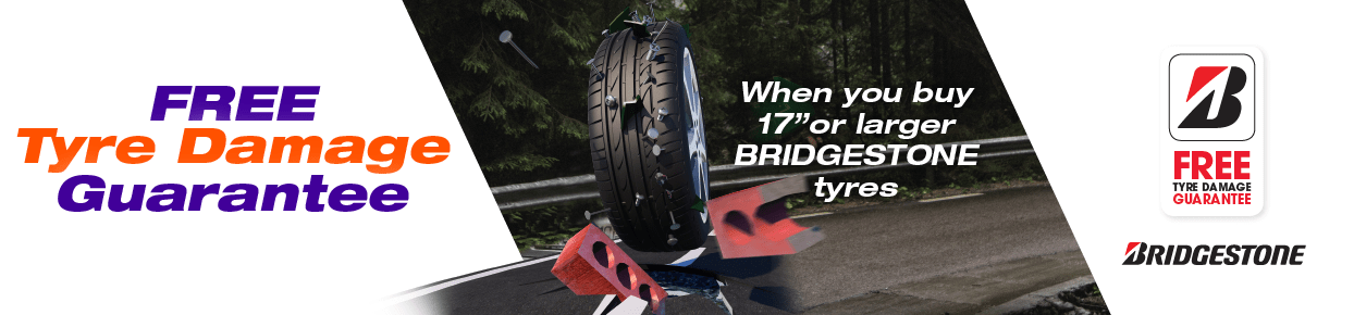 bridgestone tyre damage guarantee: a tyre that's gone over multiple damaging objects