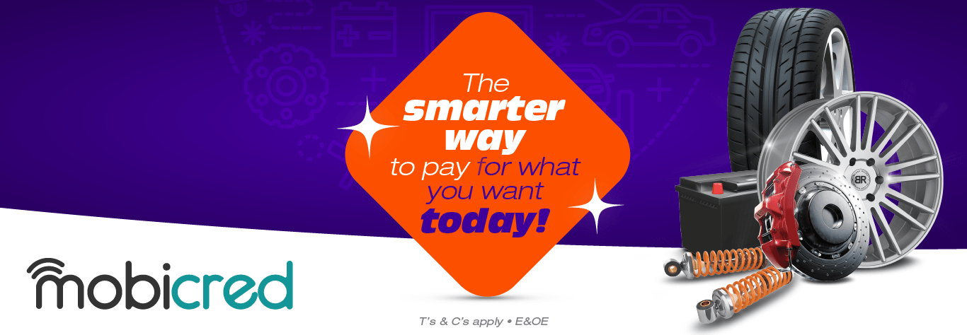 Mobicred payment method: Tyres and more products placed around each other