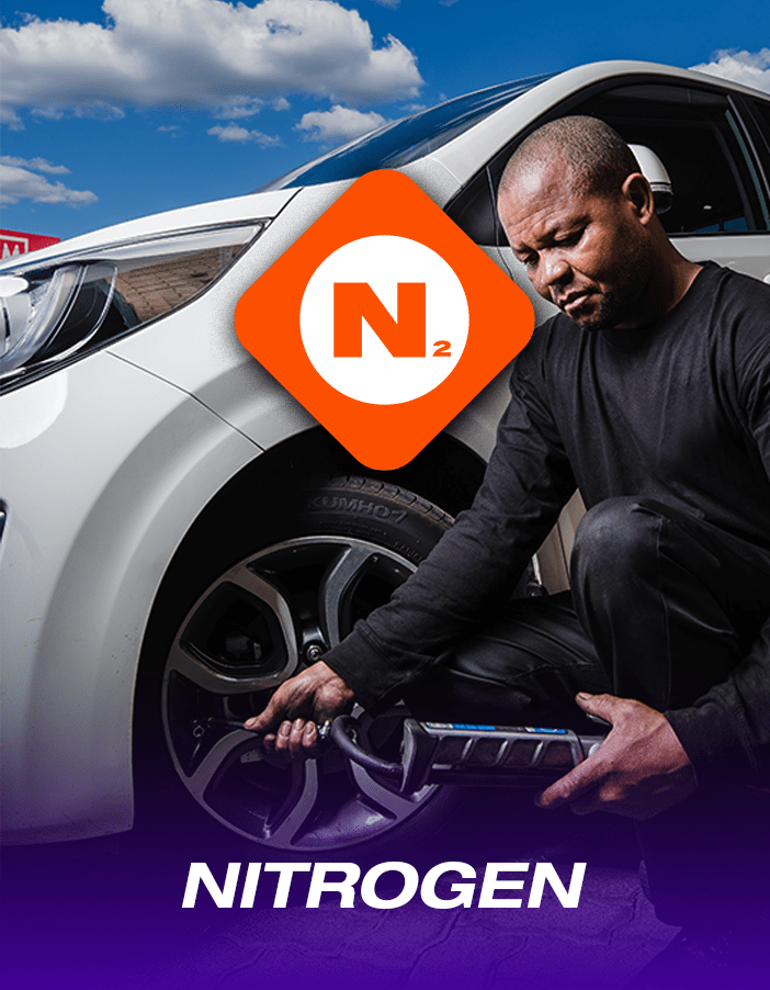 A Tyres & More technician adding nitrogen in tyres